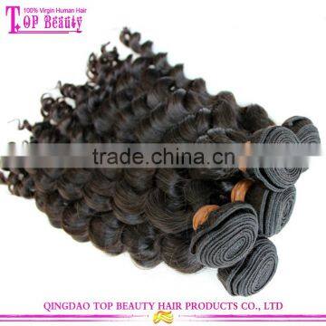 Double Drawn 100% Virgin Real Brazilian Hair Weft Cheap Deep Wave Human Hair Weft photo-4