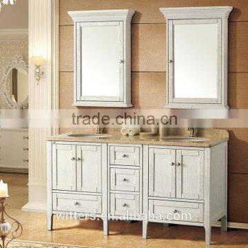 WTS-8422B foshan antique bathroom cabinet /bathroom vanities double sinks