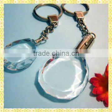 Delicate Oval Blank Glass Laser LED Keychains For Party Souvenirs