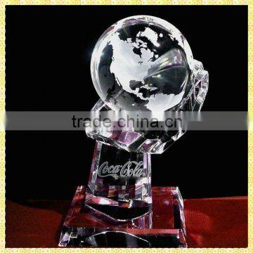 Imitation New Design Crystal Globe Trophy Awards For Desktop Centerpieces