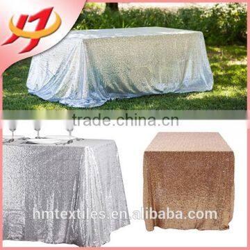 wholesale polyester embroidery beaded glitter metallic sequence wedding rose gold sequin table cloth