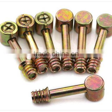 Colour Zinc-plated Hammer connecting fittings, furniture fitting screws M6