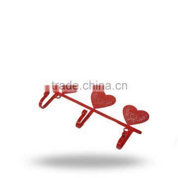 Red Small Three Heart Decorative Wall Hook