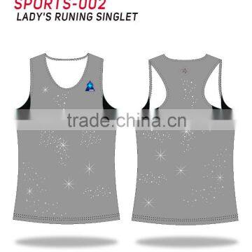 Athletic apparel manufacturers unisex custom sublimated running singlet