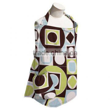Woven Mulit Color Printing With Inside Pocket Buckle Adjustable Neck Strap Breastfeeding Apron