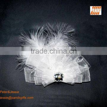 Beautiful White Lace and Feather for Wedding Headwear