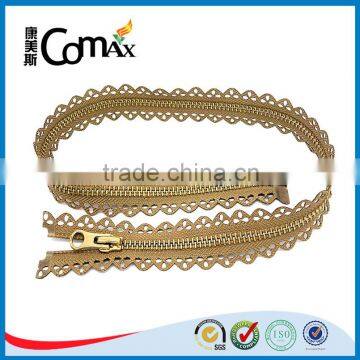 One Close Euro Style Shiny Gold Metal Zip for Bag photo-6