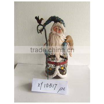 holiday tabletop decor vintage wrought iron Father Christmas Metal Santa Claus figure, wholesale christmas ornament supplier