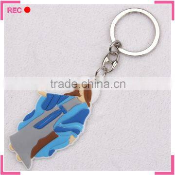 High quality keychain with rubber pendant, religious keychain free samples