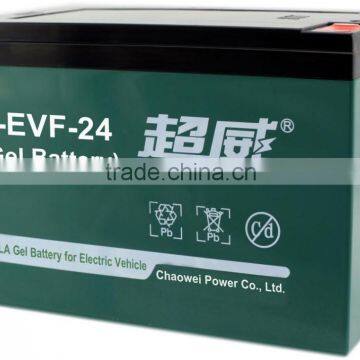 EVF Series VRLA Gel battery for electric bike, electric tricycle, 12V 24Ah3hr