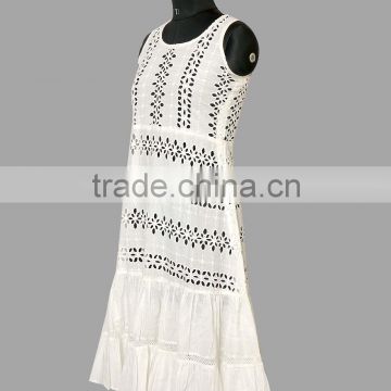 Original design long plus size cap sleeve white dresses for women western prefer beach wearing