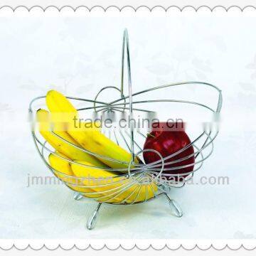 Fashion Chromed mesh wire fruit rack fruit holder iron wire fruit basket