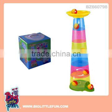 Flashing toy stacking cup ball sliding tower