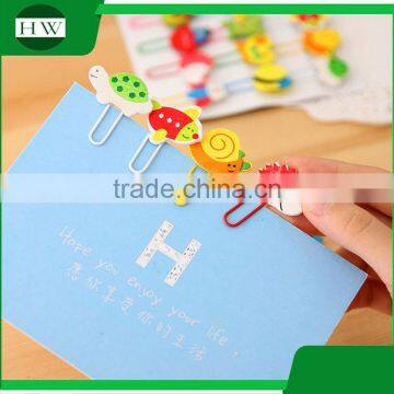 office stationery personalized wooden cartoon animal paper clip holder