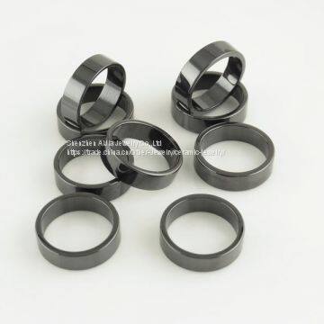 Cubic Glazed Zirconia Ceramic Ring Black Brushed 5mm photo-2