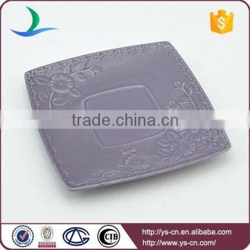 Hot Sale Flower Design Ceramic Square Dish photo-3