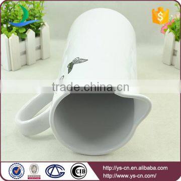 Black Butterfly Decal White Ceramic Bathroom Jug photo-5