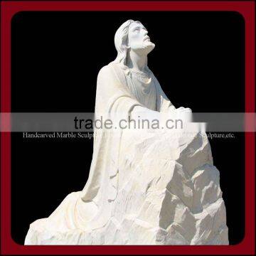 Hand Made White Marble Jesus Statue photo-4