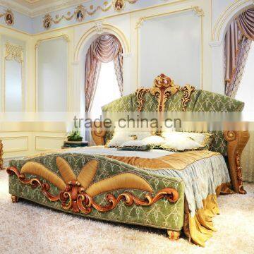 High Back Baroque Living Room & Bedroom Queen Throne King Chair/ Victorian Style Elegant White Fabric Armchair With Golden Frame photo-4