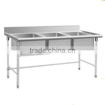 Kitchen Stainless Steel Sink Table/ Work Table With Triple Sink