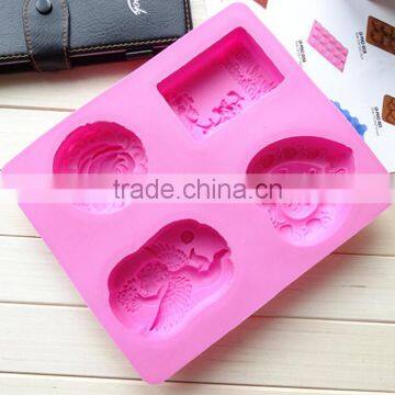 Hot selling Fondant Microwave 3D Food Grade Baking Silicone Molds