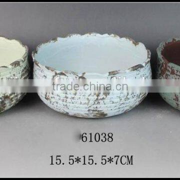 Green Glazed Stoneware Flower Pot photo-5