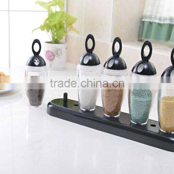 plastic seasoning pot 5pcs set/plastic canister vacuum/plastic kitchen canisters/storage canisters/plastic flower pots