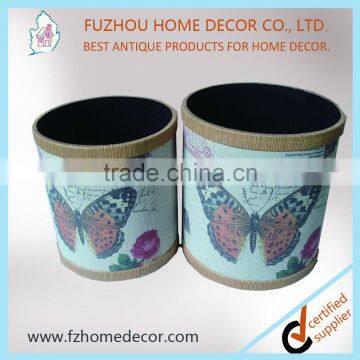 new style antique wooden linen printing brush pot, wooden tubular penrack