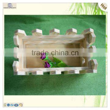 Unfinished Rectangle Garden Decorating Wooden Fence Flower Crate