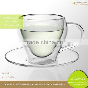 Double Wall Borosilicate Mugs Cups for Cappuccino Tea Milk photo-3