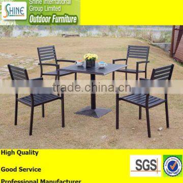 Outdoor furniture square black aluminum table and chair