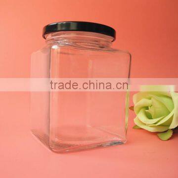 Buttom Price Smooth Square Chili Sauce Glass Jar With Black Lid photo-3