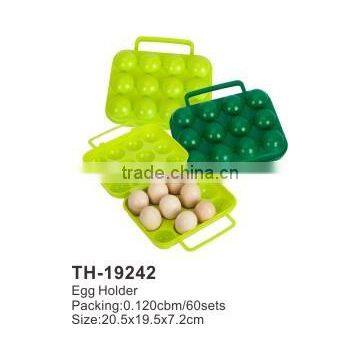 hot sale plastic 12pcs egg case with handle egg storage box egg holder