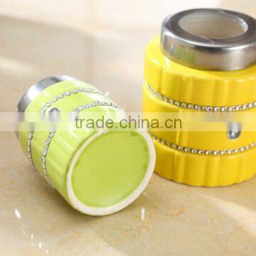 Kitchenware Useful Ceramic Canister Set With Stainless Metal Stand photo-5