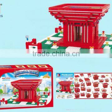 HQ DIY plastic building blocks toys larger World Expo model toys building blocks for preschool children