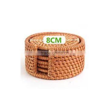 Handmade Rattan Cup Holder / Set of 6 Rattan Coasters Made in Vietnam photo-6