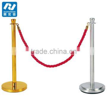 2 Pcs Velvet Rope Stanchion Gold Color Post Crowd Control Queue Line Barrier