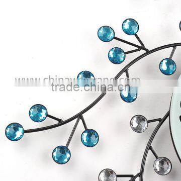 2015 China Wrought Iron Decorative Wall Clock With Diamond photo-3