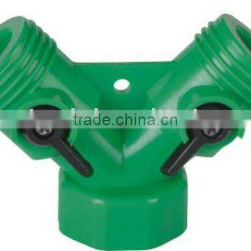 plastic "Y" Hose Connector W/Shut off