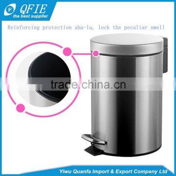 Wholesale silver eco-friendly cylinder lowes stainless steel trash can with the foot pedal