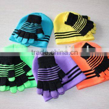 knitted hat glove set