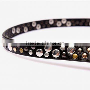 Wholesale Rivet Decorated Sex Women Lady Thin PU Waist Belt photo-4