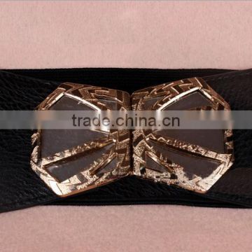 Fashion Flower Pattern Alloy Buckle Elastic Sex Women Lady Waist Belt photo-2