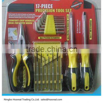 17pcs Precision Tools Set Repair Tool Kit/Long Nose Plier/Precision Screwdriver set /8pcs Hex Key Comfort Grip Handles