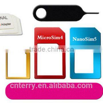 Best Selling 4 in 1 Nano Sim Card Adapters / Standard Sim Card SIM Card & Tools For Iphone 4 / 4S/ 5 / 6 /6S photo-2