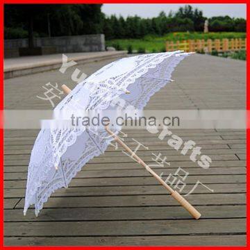 Victorian Style White Lace Crafts Parasol for Promotion