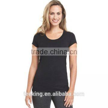 Wholesale plain dry fit ladies black t shirts