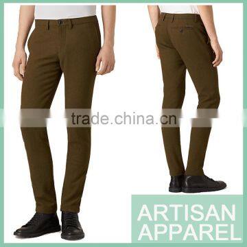 Wholesale 2015 New Arrival Good Quality Herringbone Pattern 100% Cotton Men Trousers & OEM Service