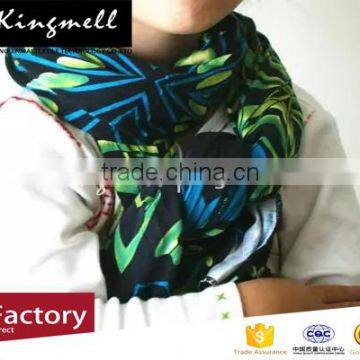 Custom 2017 Classic Digital Printed Silk Scarf for Ladies in Autumn and Winter