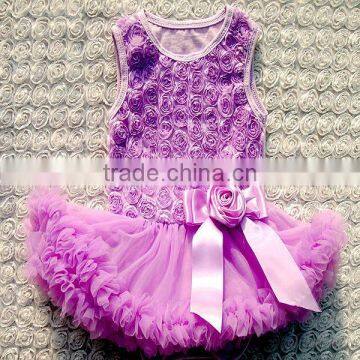 2017 New Design Boutique Baby Clothing Flower Girl Dress Comfortable Cotton Rose Dress Fashion Girl Party Wear Dress photo-4